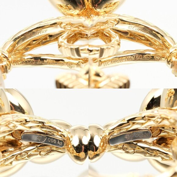 CARTIER Grand De Cafe Earring H8001181 K18 yellow gold/Pt950Platinum/diamo - Picture 10 of 11